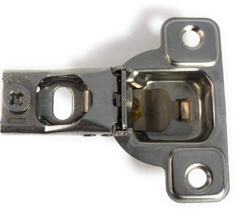 Salice E-Centra Nickel-Plated Metal 106-Degree 9/16-Inch Overlay Screw-On Face Frame Hinge With 2 Cams (1 Hinge) - Image 2