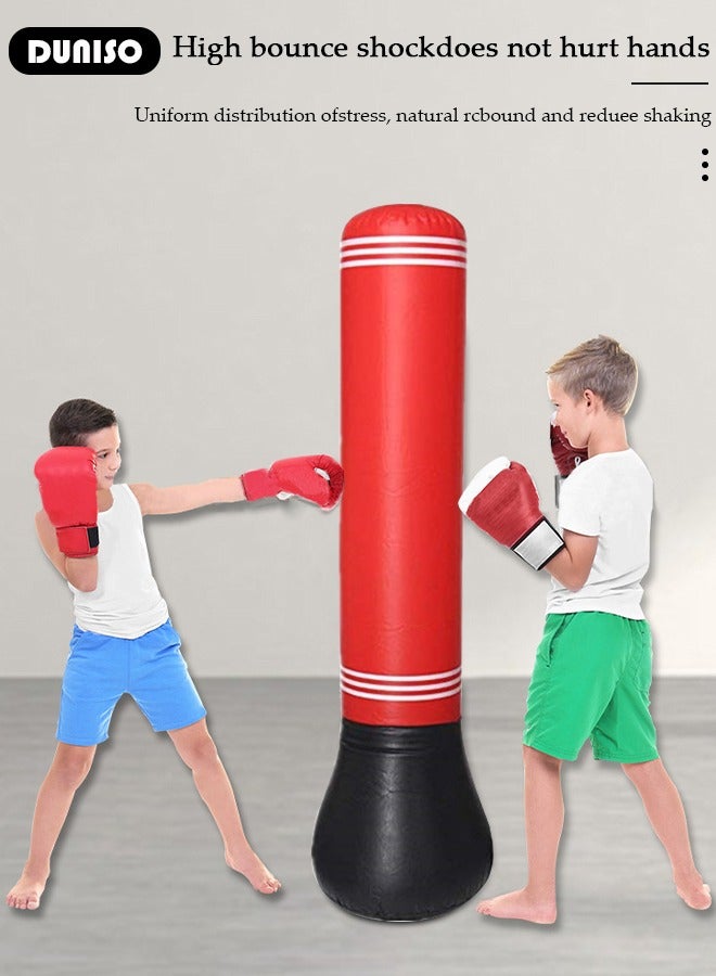 DUNISO Inflatable Boxing Column, 150cm Inflatable Boxing Bag Freestanding Punching Bag, Punching Bag for Kids Adults, for Karate, Home Boxing Practice with Immediate Bounce-Back to Release Stress - Image 4