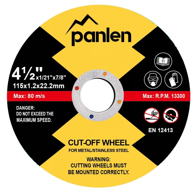 panlen Cut Off Wheels 100 Pack 4 1/2 inch Thin Metal & Stainless Steel Cutting Discs, 4.5" Value-Durable Cut-Off Blades for Angle Grinder - Image 2