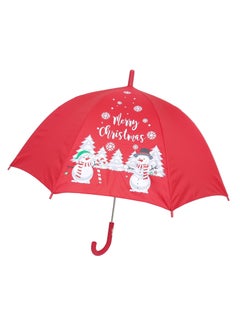 Hello Children Manual Open Christmas Umbrella for Kids Red color  - Image 1