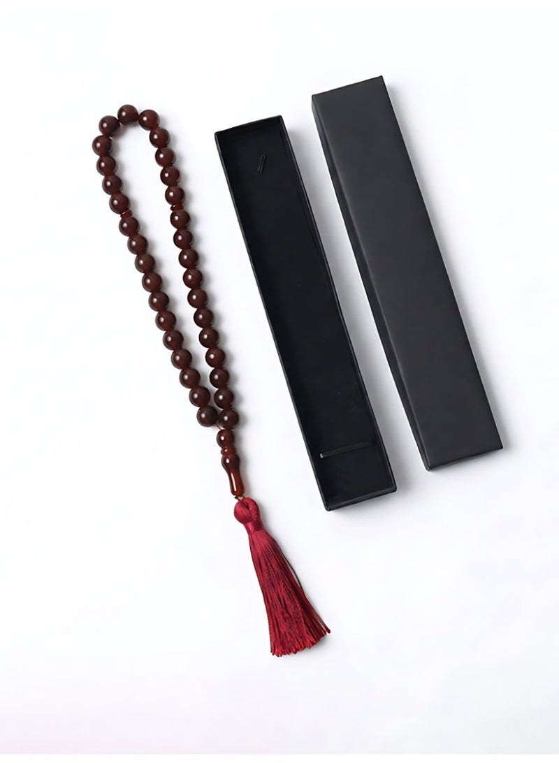 XiaoGiqi 33-bead Taisbiha prayer beads （Crimson） - Image 1