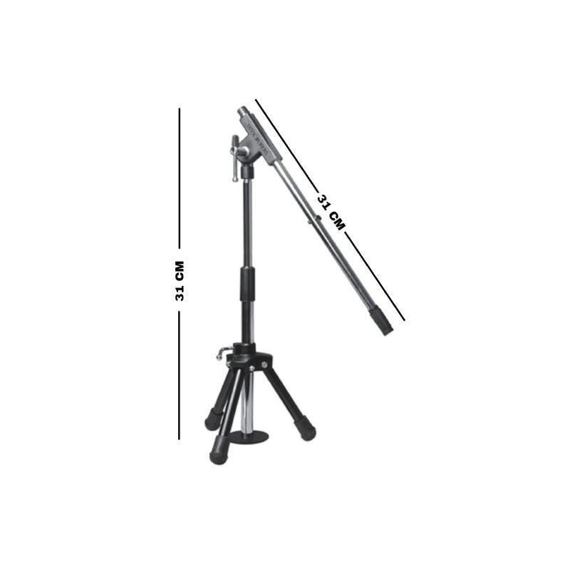 kh Iron Base Tripod Universal Microphone Suspension Boom Scissor Arm Stand Small Mike Stand (Type II) - Image 3