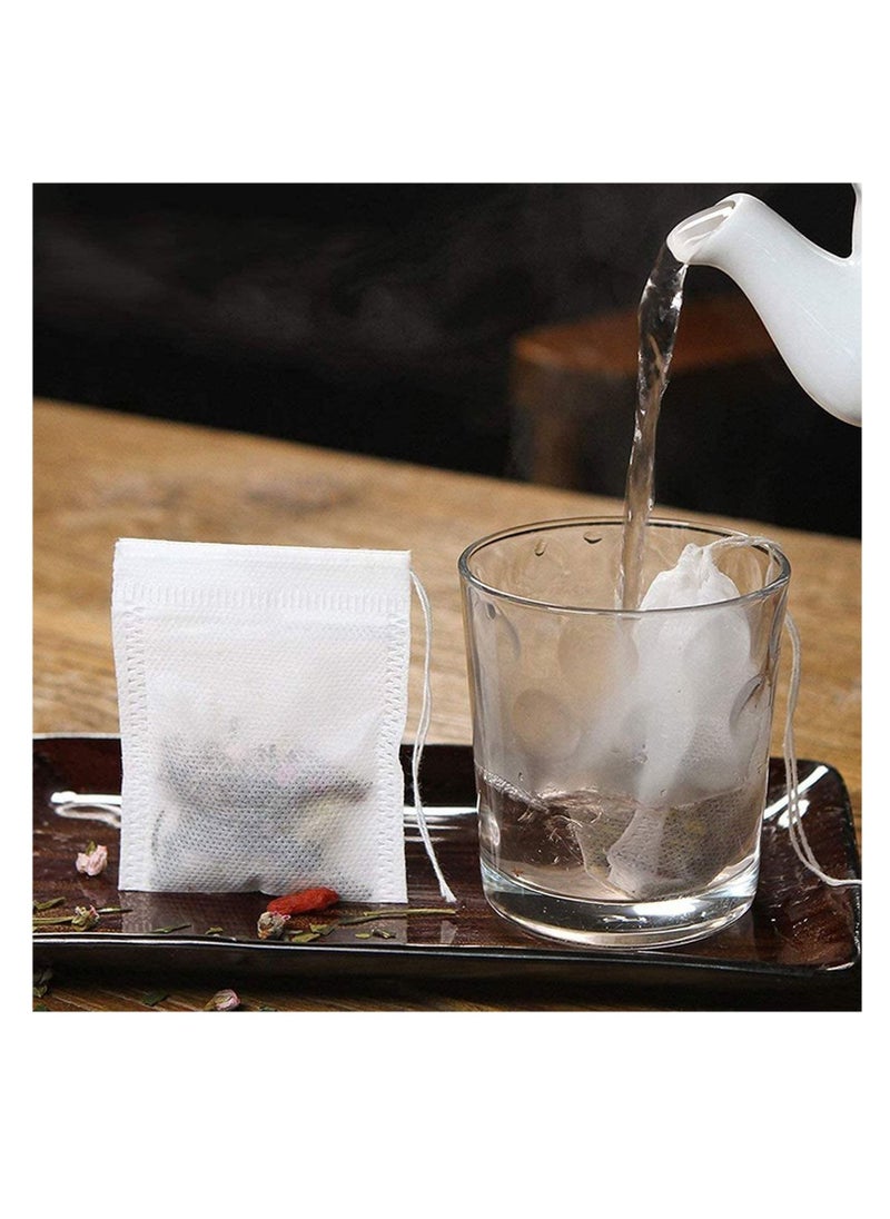 Excefore - Tea Filter Muslin Drawstring Bags Disposable Tea Filter Bags Empty Cotton Seal Filter Tea Bags, Disposable Tea Infuser, safe, Strong Penetration for Loose Leaf Tea and Coffee (200 PCS) - Image 1