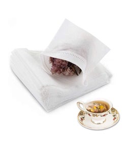 Tea Filter Muslin Drawstring Bags Disposable Tea Filter Bags Empty Cotton Seal Filter Tea Bags, Disposable Tea Infuser, safe, Strong Penetration for Loose Leaf Tea and Coffee (200 PCS)