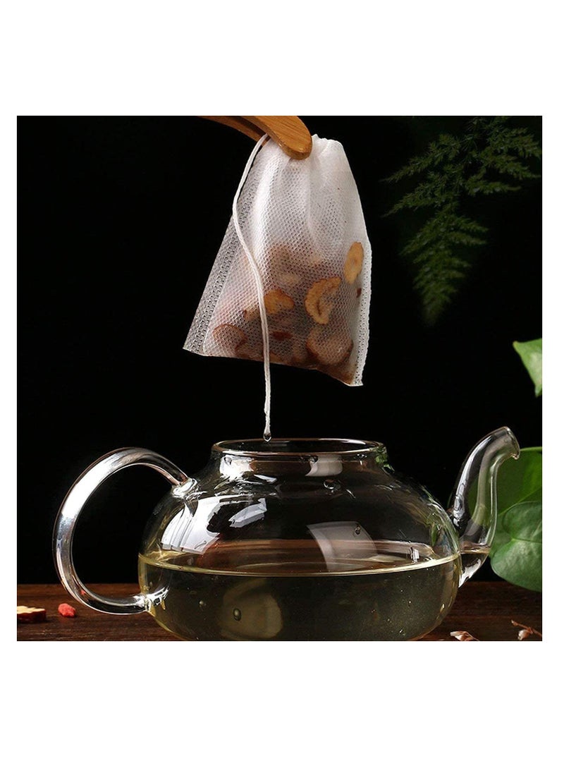 Excefore - Tea Filter Muslin Drawstring Bags Disposable Tea Filter Bags Empty Cotton Seal Filter Tea Bags, Disposable Tea Infuser, safe, Strong Penetration for Loose Leaf Tea and Coffee (200 PCS) - Image 1