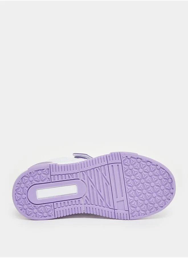 Styli Color Block Round Toe Sneakers with Back Pull Tab