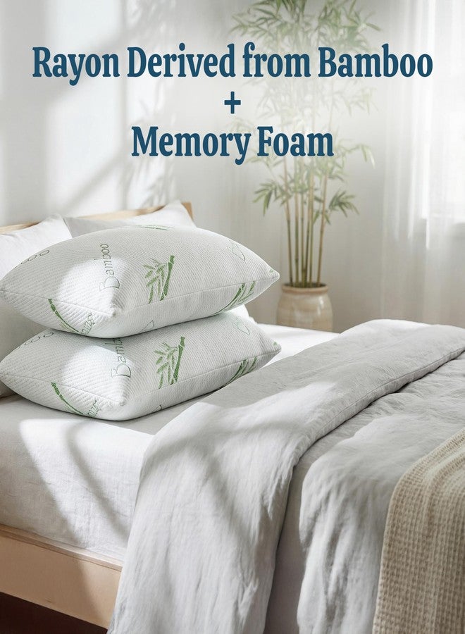 OMEO 2 Pack King Size Rayon Derived from Bamboo Pillow for Sleeping Shredded Memory Foam Bed Pillows for Side, Back and Stomach Sleepers, Soft, Cooling, Adjustable and Washable Cover 20" x 36" - Image 5