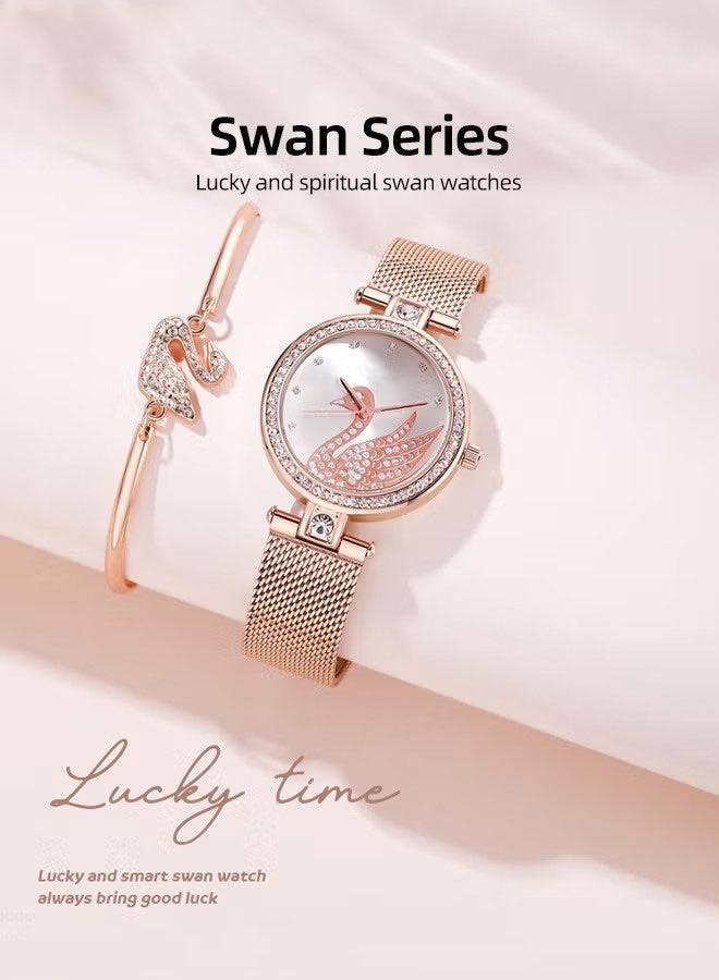 general Women's Elegant Watch and Bracelet Set with Watch & Bracelet & Necklace & Ring & Earrings & Bracelet Jewelry Set Dress Wrist Watch for Ladies as Gifts - Image 3