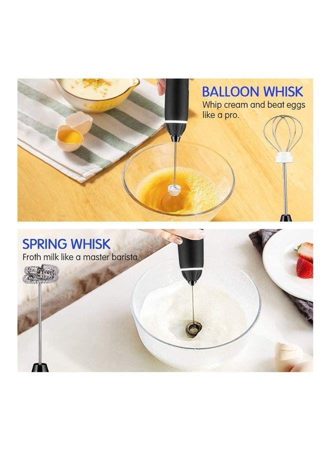 XiuWoo Electric Milk Frother Maker And Whisk Set Black/Silver  - Image 3