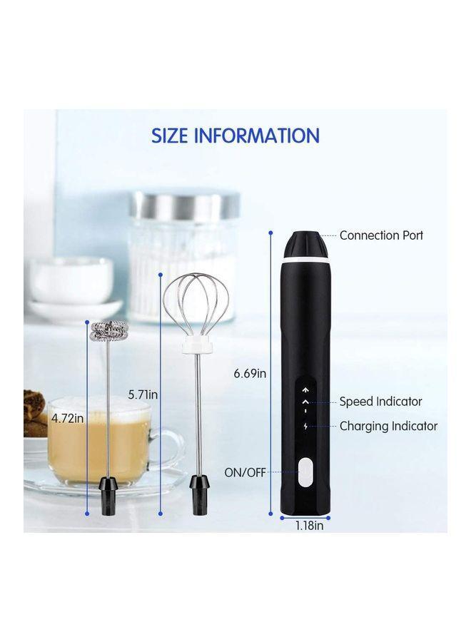 XiuWoo Electric Milk Frother Maker And Whisk Set Black/Silver  - Image 2