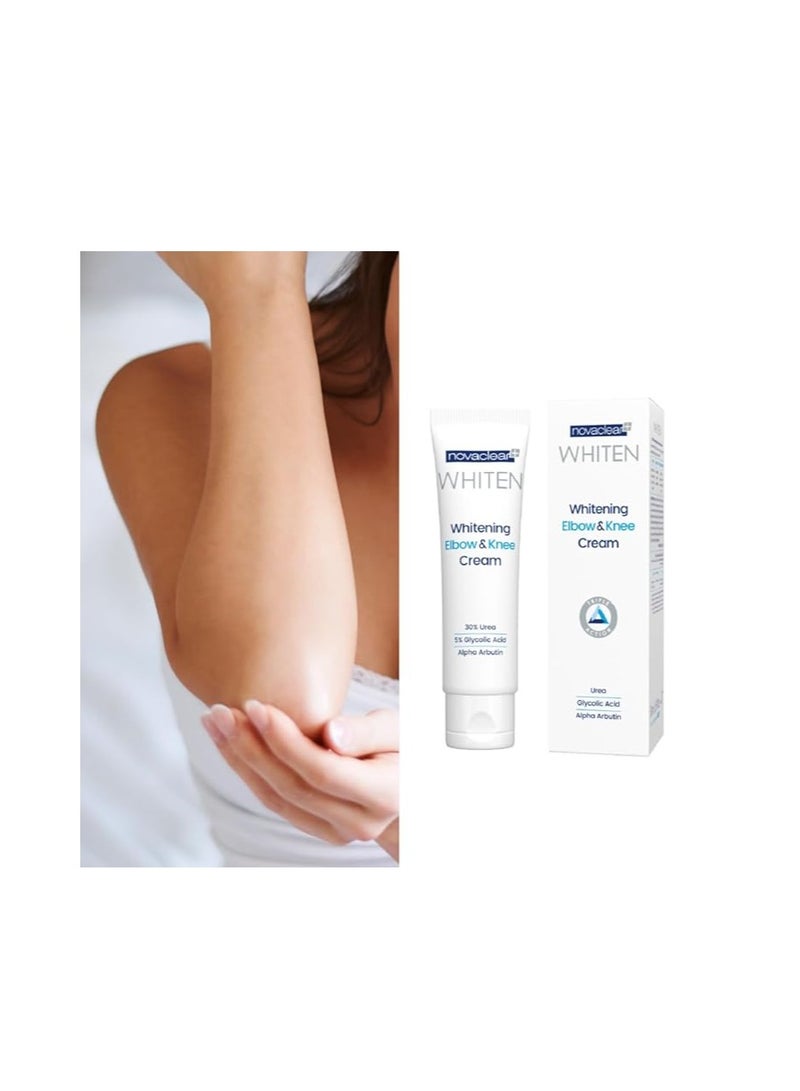 نوفاكلير Novaclear Whitening Elbow & Knee Cream – Urea, Glycolic Acid & Alpha Arbutin – Exfoliating, Moisturizing & Brightening Cream for Dry, Dark Elbows, Knees, Hands & Heels – 50 ML - Image 5