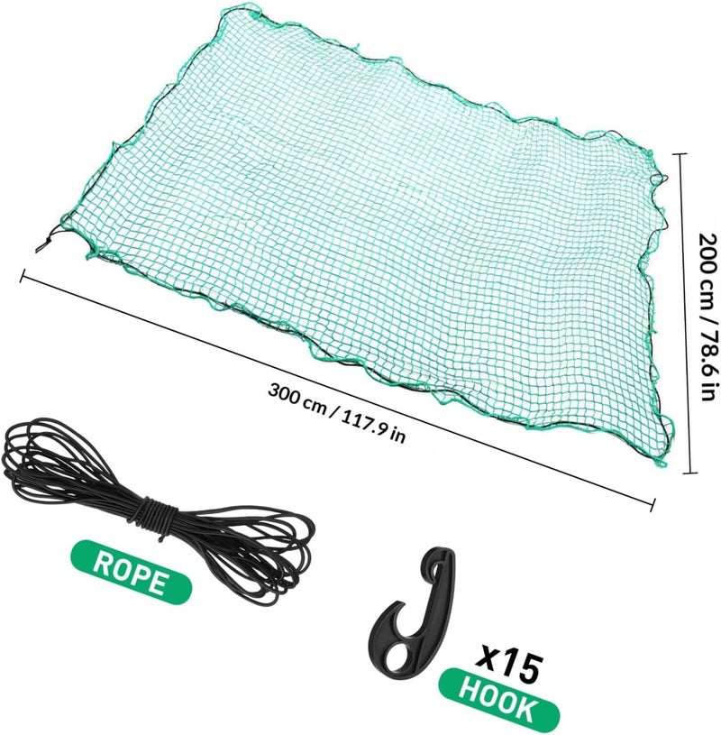 ABOOFAN Heavy Duty Cargo Net for Pickup Truck Bed with 15 Hooks and Elastic Bungee, 2x3m Nylon Mesh Trailer Cargo Fixing Net for Truck Bed Cover and Load Securement - Image 2