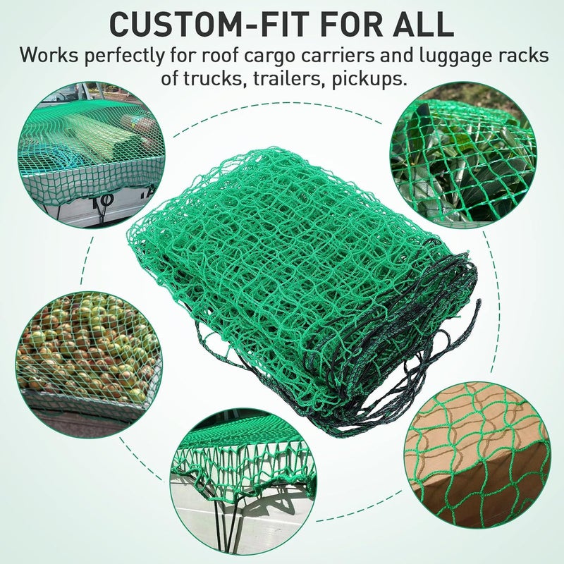 ABOOFAN Heavy Duty Cargo Net for Pickup Truck Bed with 15 Hooks and Elastic Bungee, 2x3m Nylon Mesh Trailer Cargo Fixing Net for Truck Bed Cover and Load Securement - Image 3