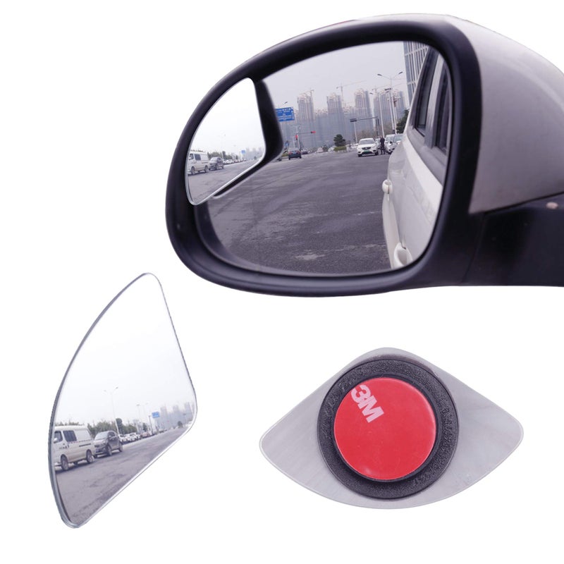 LivTee Blind Spot MirrorNewest Fan Shaped HD Glass Frameless Convex Rear View Mirror with wide angle Adjustable Stick for Cars SUV and Trucks Pack of 2