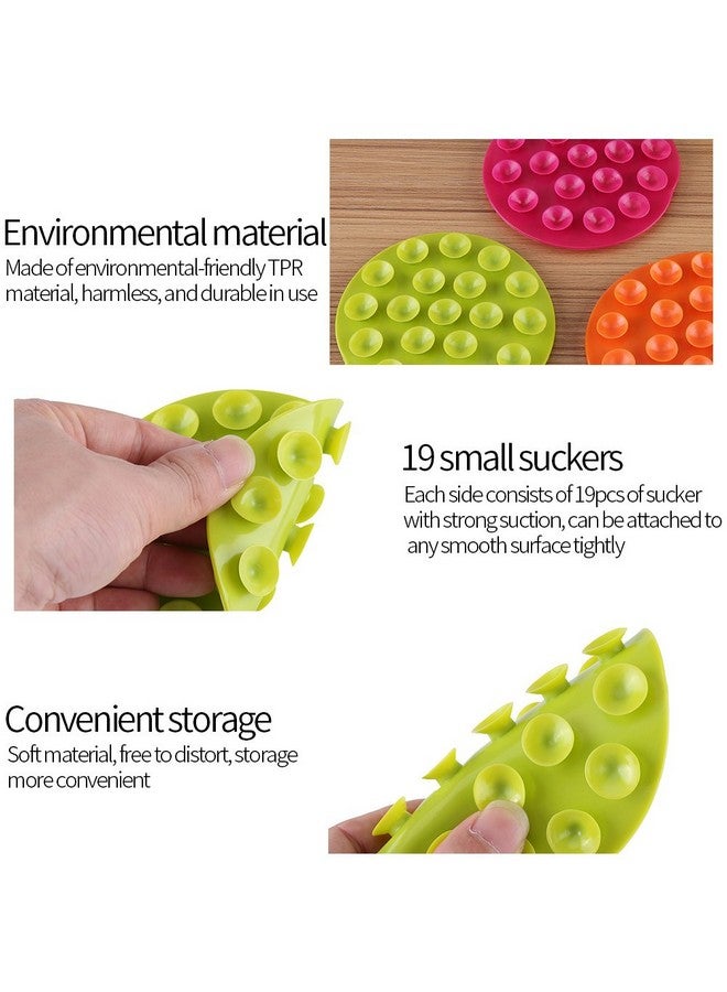 GLOGLOW (عبوة من 2) أدوات مائدة إبداعية للأطفال مصاصة سحرية للأطفال مصاصة مزدوجة الجوانب حصيرة مضادة للانزلاق صحن وعاء أدوات مائدة حصيرة (وردي) - Image 5