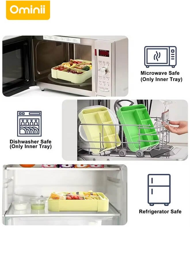 Ominii Leakproof Bento Lunch Box – 1330ML Large Capacity, BPA-Free, Microwave & Dishwasher Safe, with Spoon, Fork & Sauce Cup – For Kids & Adults  - Image 5