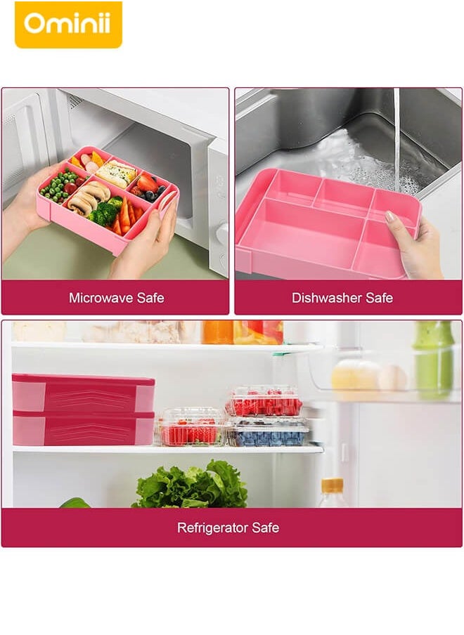 Ominii Leakproof Bento Lunch Box – 1330ML Large Capacity, BPA-Free, Microwave & Dishwasher Safe, with Spoon, Fork & Sauce Cup – For Kids & Adults  - Image 3