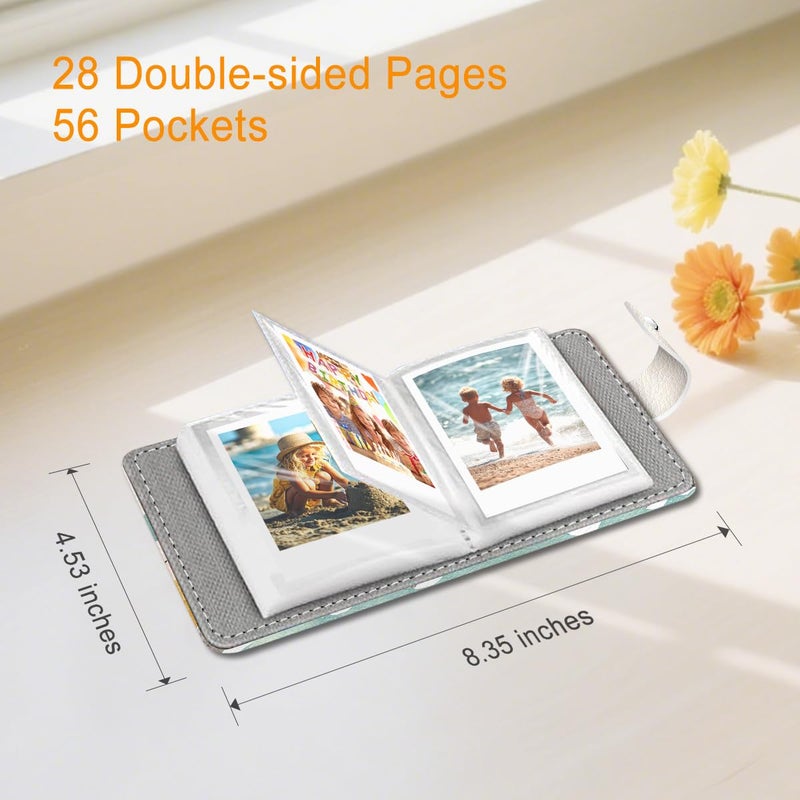 Lebrocoli Boho Landscape Small Photos Album for 2x3 Inch Films, 56 Pockets Mini Cute Albums Book for Polaroid Fujifilm Instax Mini Instant Camera Printer, Kpop Photocard Pictures Binders Storage - Image 5