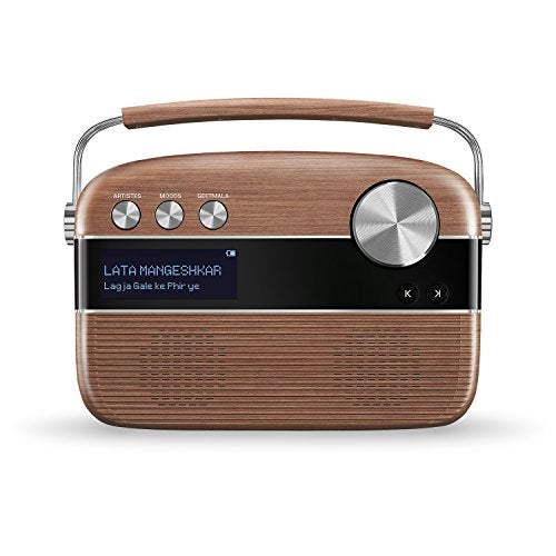 Carvaan Saregama Carvaan Hindi - Portable Music Player with 5000 Preloaded Songs, FM/BT/AUX (Oak Wood Brown) - Image 1