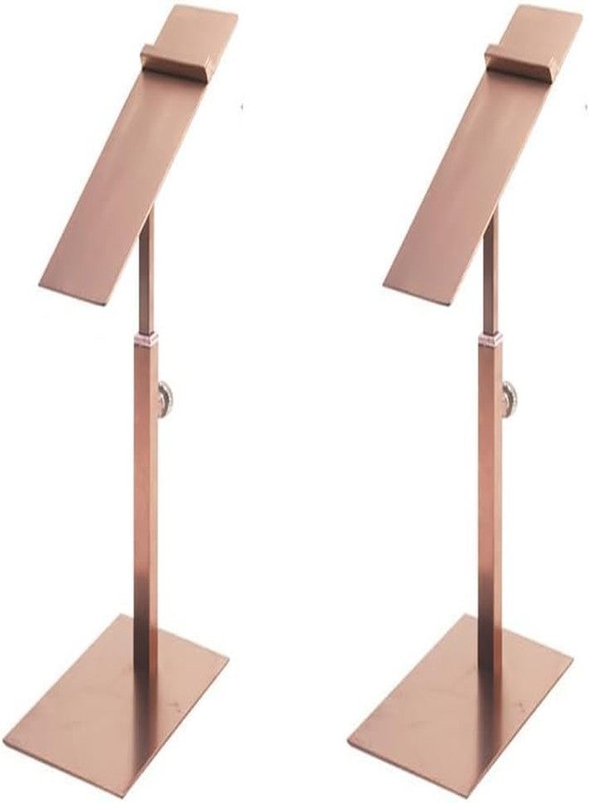 Mollytek 2 Pack Shoe Display Riser Stainless Steel High Heel Display Stand Rack High Heel Shoe Stand Holder Countertop Shoes Display Stands for Selling Photography (Rose Gold) - Image 2