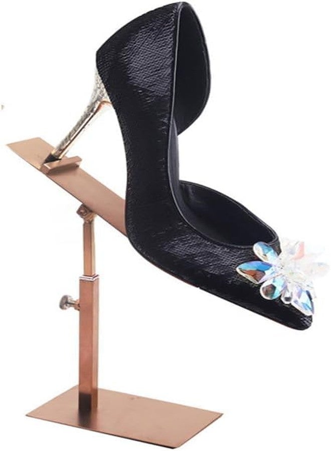 Mollytek 2 Pack Shoe Display Riser Stainless Steel High Heel Display Stand Rack High Heel Shoe Stand Holder Countertop Shoes Display Stands for Selling Photography (Rose Gold) - Image 3