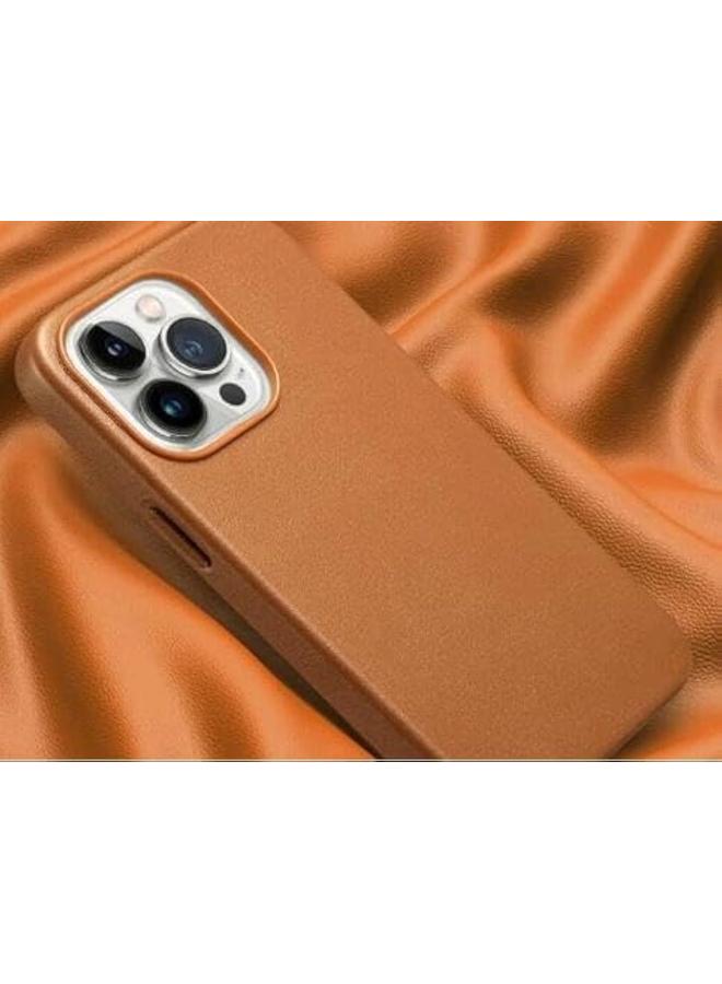 erorex Iphone 15 Pro Max Leather Case With Mag Safe Protective Cover Hard Pc Leather Magnetic Shockproof Cases Military Grade Anti Drop For Iphone 15 Pro Max Phone Case Brown  - Image 1
