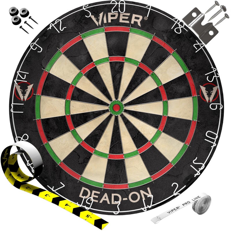 Viper مجموعة لوح السهام Viper Dead-On Tournament Bristle Steel Tip مع هدف خالي من الدبابيس، سلك مثلث معدني لتقليل الارتدادات وزيادة النقاط؛ لوح سيسال ذاتي الشفاء عالي الجودة - Image 1