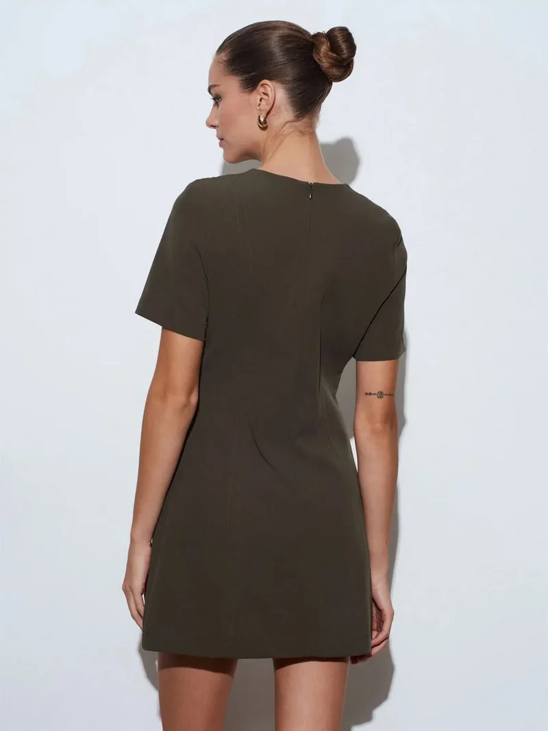 ديلفين Dilvin Mini Shift Dress With Zipper