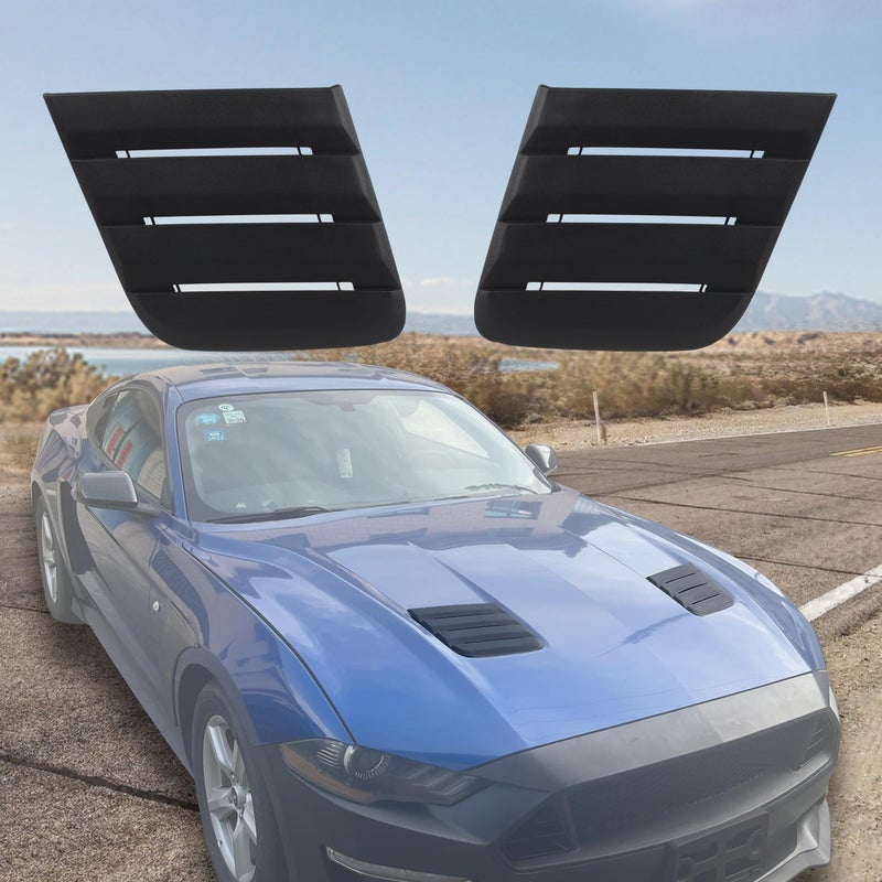 Generic KAKABAS Hood Vent Cover, ABS Material, Ford Mustang 2018 Compatible, Black, 2 Pcs, Easy to Install, Upgrade Car Style  - Image 1