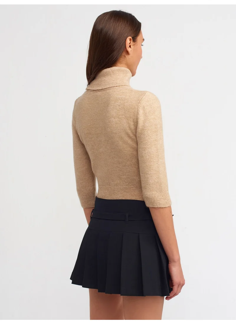 ديلفين 80816 Thick Pleated Shorts Skirt-Black