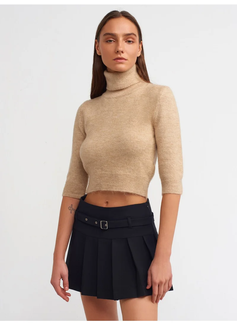 ديلفين 80816 Thick Pleated Shorts Skirt-Black