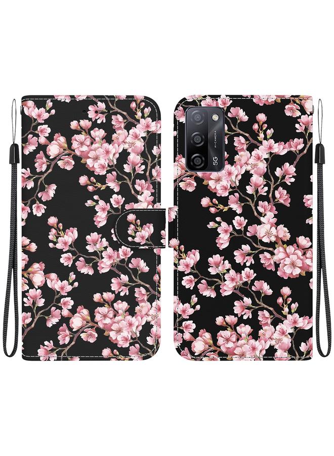 اس-توب جراب لهاتف OPPO A55 5G / A55s 5G جراب هاتف جلدي برسومات ملونة وملمس كريستالي - Image 1