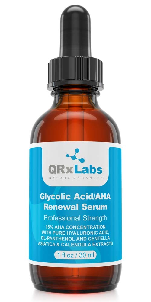 QRxLabs 15 Glycolic Acid Face Serum 1 Fl Oz Brightening Serum Exfoliating Treatment Skin Care for Dark Spots Fine Lines Wrinkles