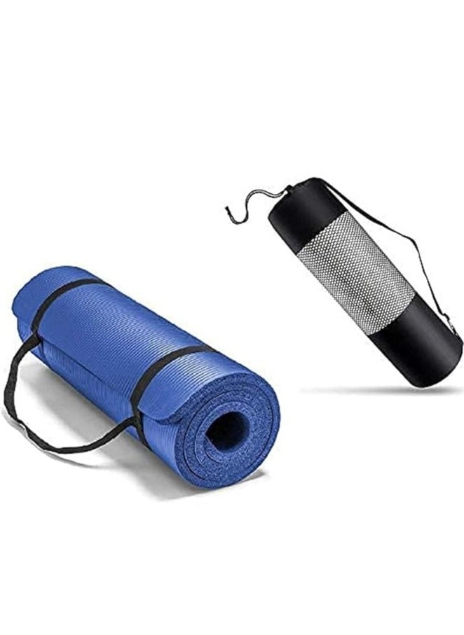 QSHOP Ultimate Premium 10mm Thick Yoga Mat with Attached Strap – Ideal for High-Intensity Interval Workouts, Pilates, Yoga, and Home Fitness Training  - Image 1