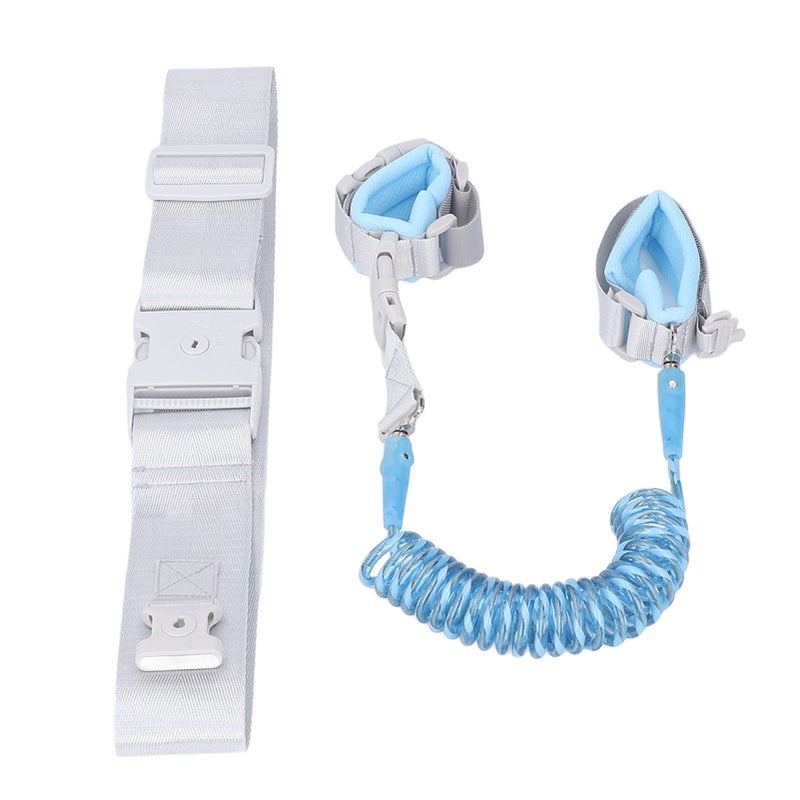Toddler Safety Leash with Lock 2 in 1 Anti Lost Wrist Link Reflective Child Walking Harness for Outdoor Travel Blue - Image 1