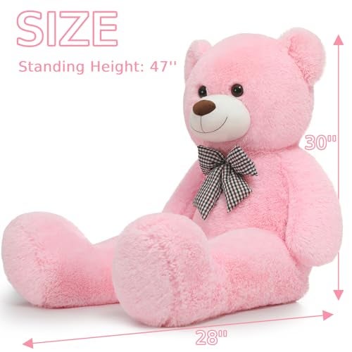 Toys Studio Misscindy Giant Teddy Bear Plush Stuffed Animals for Girlfriend or Kids 47 inch, (Pink) - Image 3
