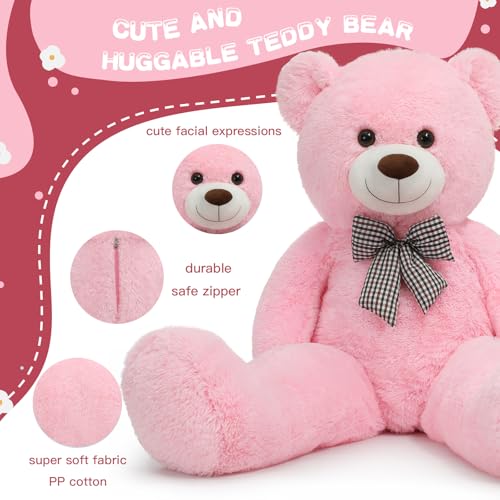 Toys Studio Misscindy Giant Teddy Bear Plush Stuffed Animals for Girlfriend or Kids 47 inch, (Pink) - Image 2