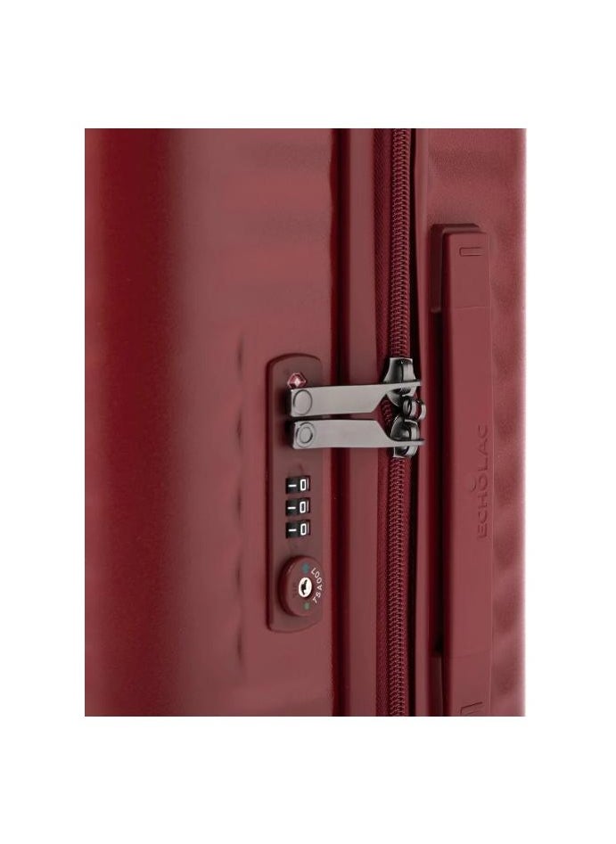 Echolac - Celestra 75cm Hardcase Non-Expandable, 4 Double Wheel Check-In Luggage Trolley - Red - Image 1