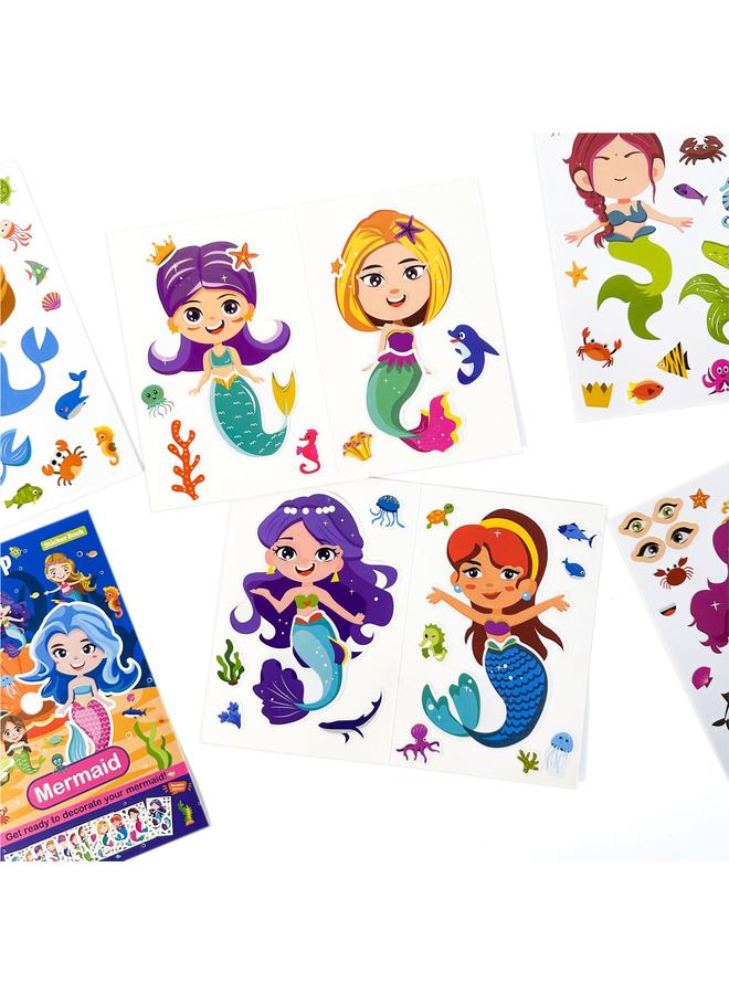 الأزرق جي دبليو حورية البحر الجديدة تغير الوجه ملصقات الأطفال لطيف الكرتون diy ملصقات هدايا الحزب - Image 5