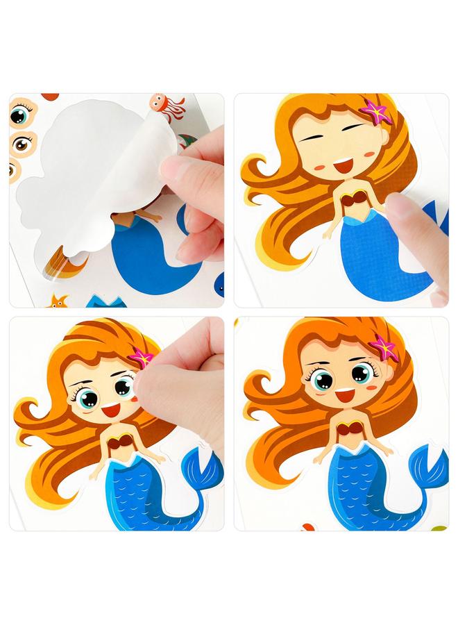 الأزرق جي دبليو حورية البحر الجديدة تغير الوجه ملصقات الأطفال لطيف الكرتون diy ملصقات هدايا الحزب - Image 4