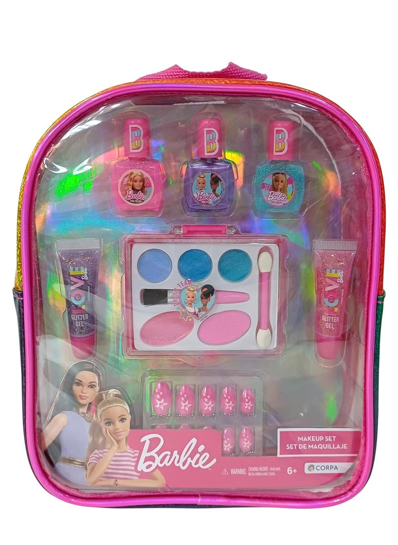 Barbie مجموعة مكياج باربي مع حقيبة ظهر من مادة البولي فينيل كلوريد  - Image 1