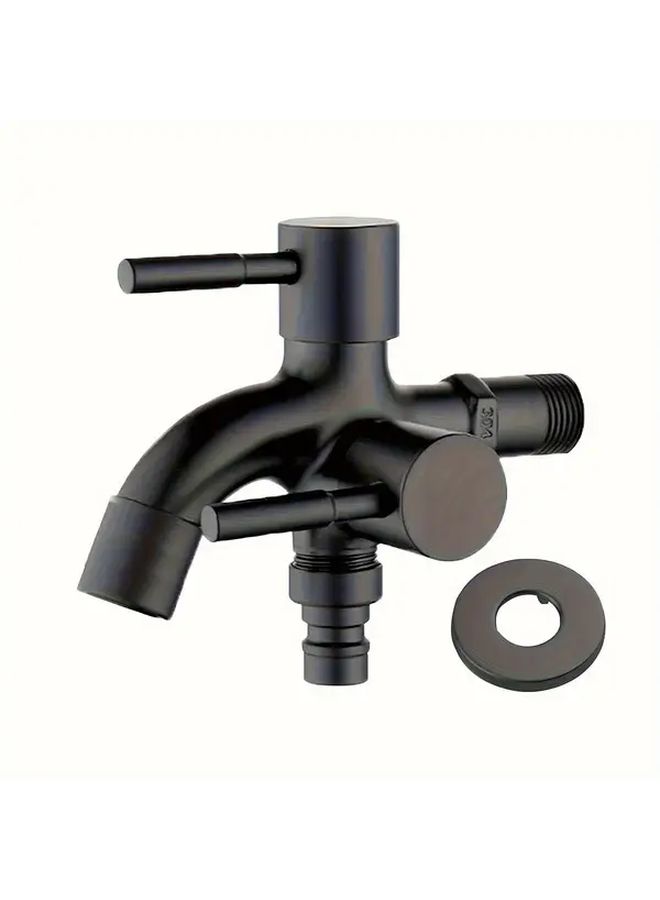 Heavy Duty Outdoor Faucet Matte Black Two User All Weather Garden Hose Connection - Image 3