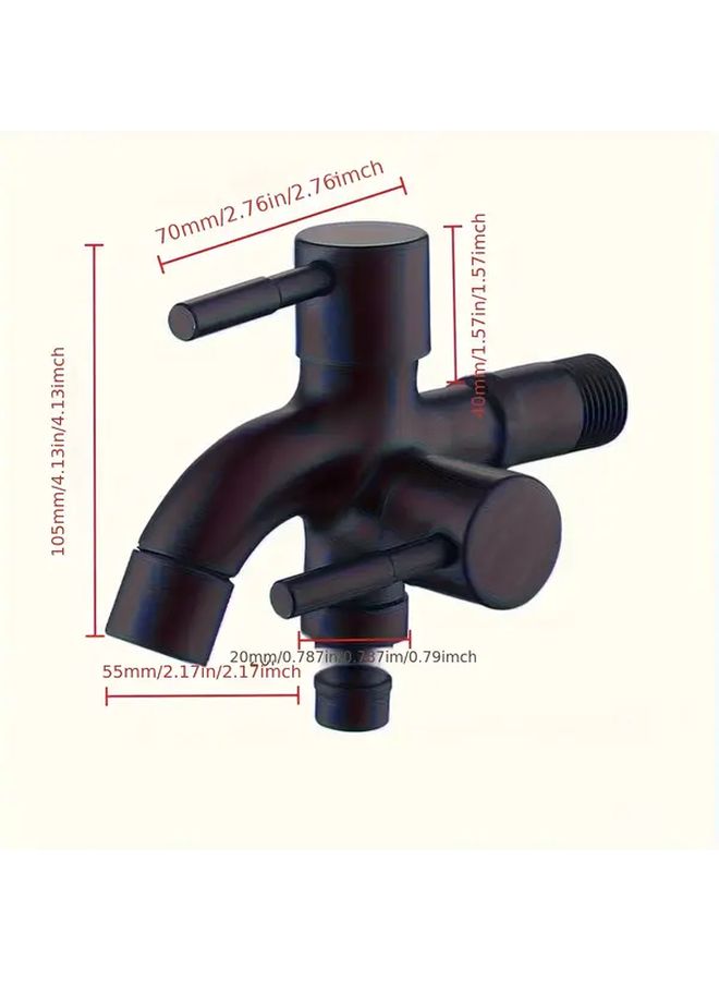 Heavy Duty Outdoor Faucet Matte Black Two User All Weather Garden Hose Connection - Image 2