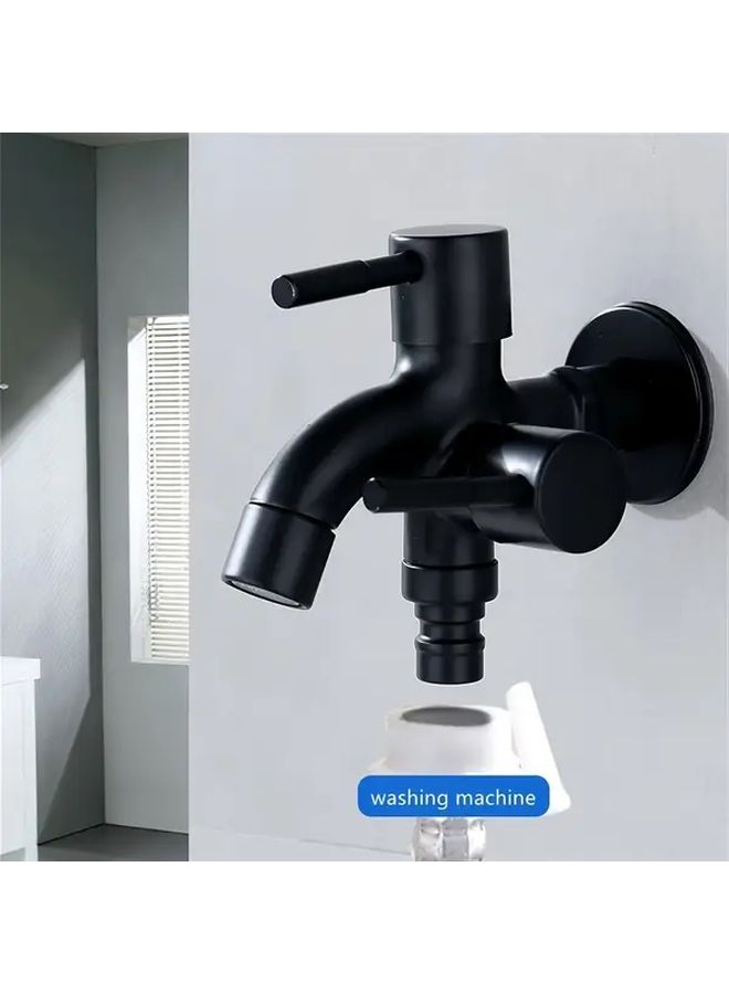 Heavy Duty Outdoor Faucet Matte Black Two User All Weather Garden Hose Connection - Image 1