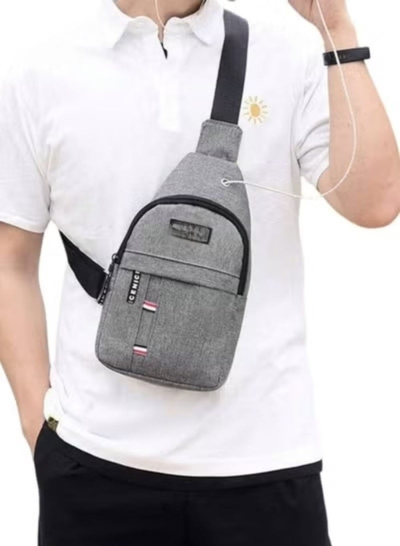 UKA Men's Solid Color Chest Bag, New Youth Chest/Waist Bag, Fashion Small Backpack, Casual Crossbody Bag, Fashion Oxford Cloth for Hiking Camping - Image 1