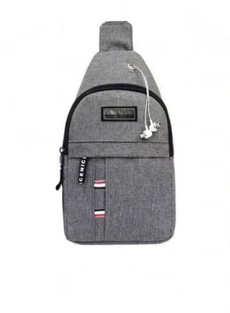 UKA Men's Solid Color Chest Bag, New Youth Chest/Waist Bag, Fashion Small Backpack, Casual Crossbody Bag, Fashion Oxford Cloth for Hiking Camping - Image 2