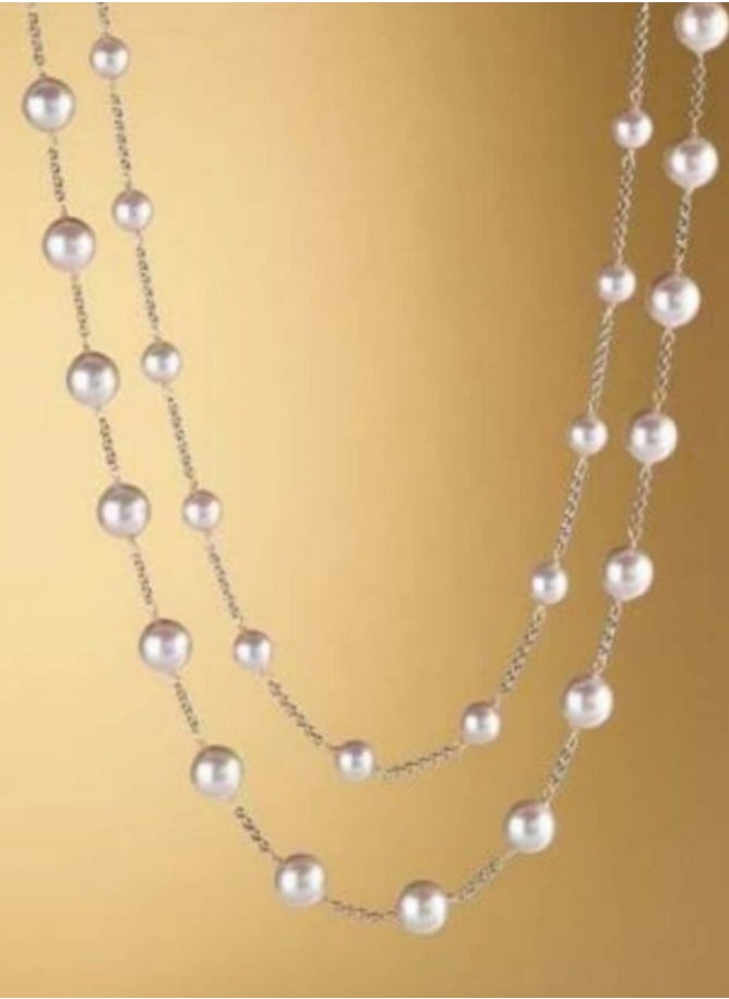 Generic Women Necklace Pearls Off White 