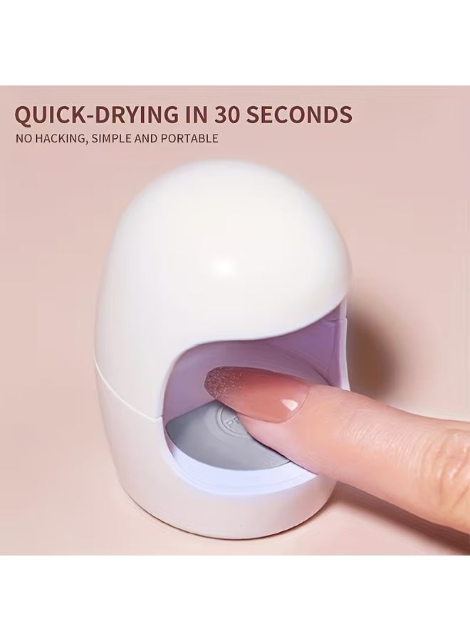 LANGMANNI 1pc Mini Q-Shaped /LED Nail Lamp Suitable for Gel Polish, Quick Dryer for & DIY Nail Art, - Portable /LED Lamp for Gel Polish, Odorless Dryer for /LED Curable Nails - Image 1