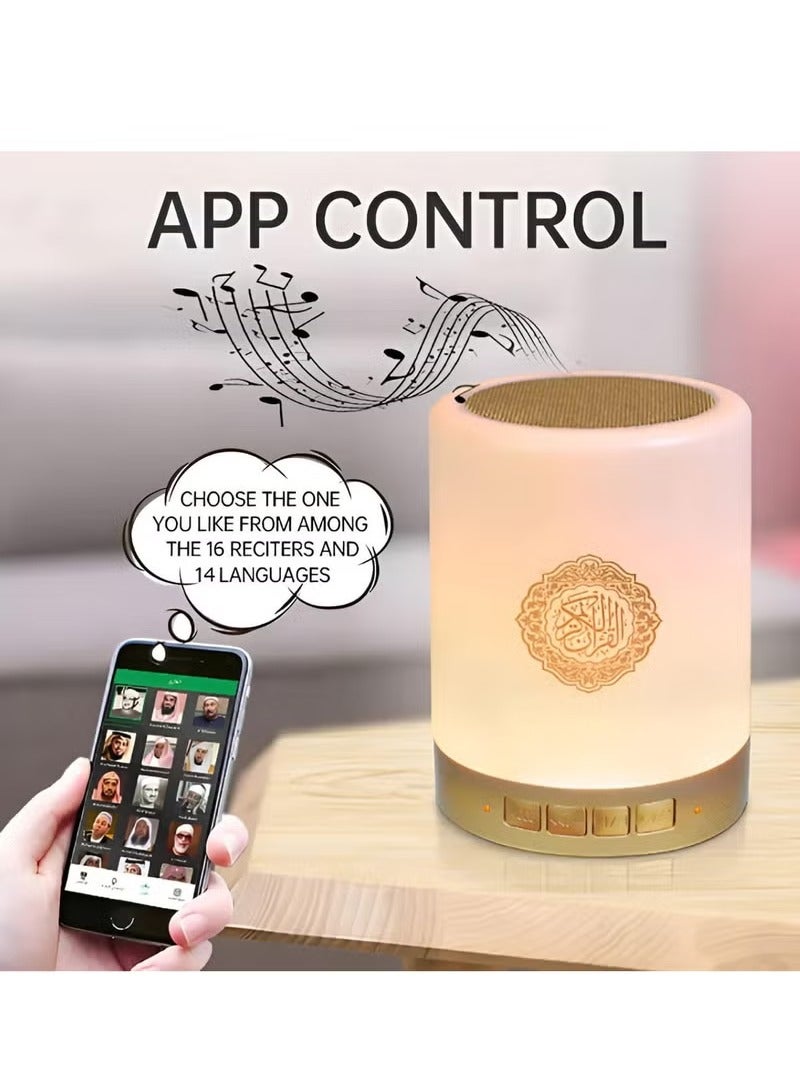 Quran Speaker SQ-112 - Bluetooth Quran Speaker with Smart Touch LED Lamp, Rechargeable, MP3/FM, 8GB TF Card, 18 Translations, Remote Control  - Image 4