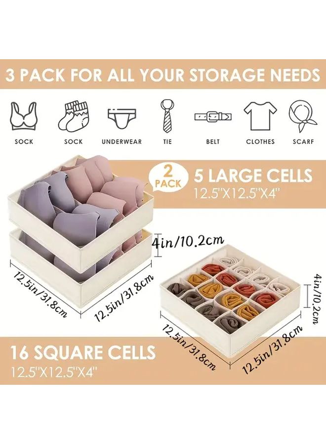 Breast Bra Drawer Organizer Box Suit 3 Foldable Dresser Wardrobe Storage Divider - Image 3